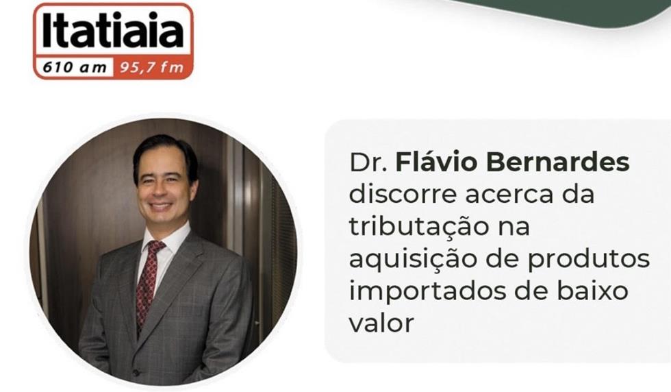 Flávio Bernardes, sócio fundador da Bernardes & Advogados Associados, concede entrevista para a Itatiaia